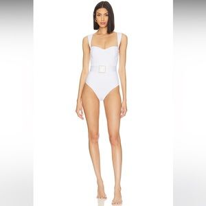 BEACH RIOT Dina One Piece in White Swimsuit